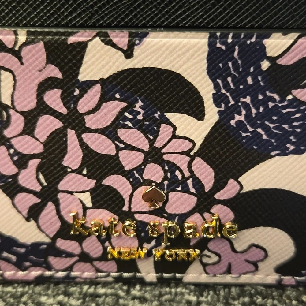 Kate Spade snake garden print pink multi cardholder